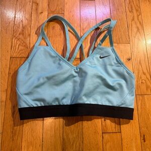Nike Women's Aqua and Black Sports Bra #339